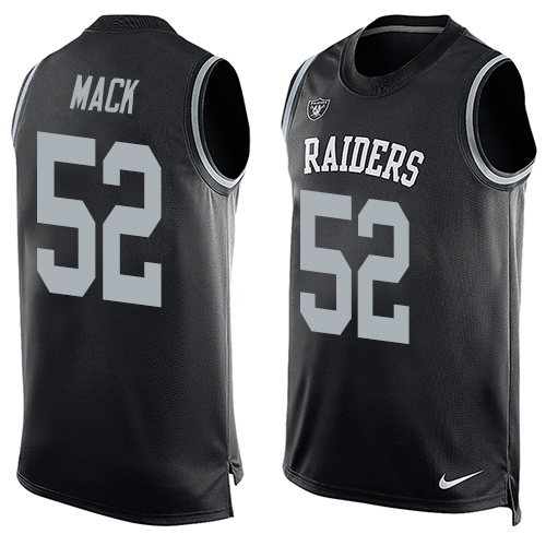 Men's Nike Oakland Raiders #52 Khalil Mack Limited Black Player Name & Number Tank Top NFL Jersey