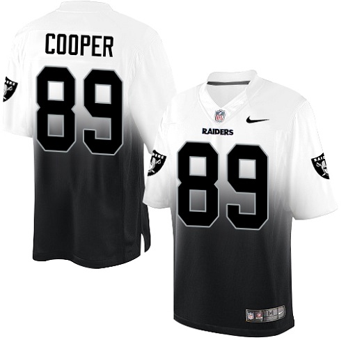 Men's Nike Oakland Raiders #89 Amari Cooper Elite White/Black Fadeaway NFL Jersey