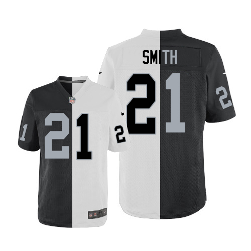 Men's Nike Oakland Raiders #21 Sean Smith Elite Black/White Split Fashion NFL Jersey