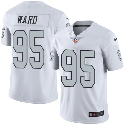 Men's Nike Oakland Raiders #95 Jihad Ward Elite White Rush Vapor Untouchable NFL Jersey