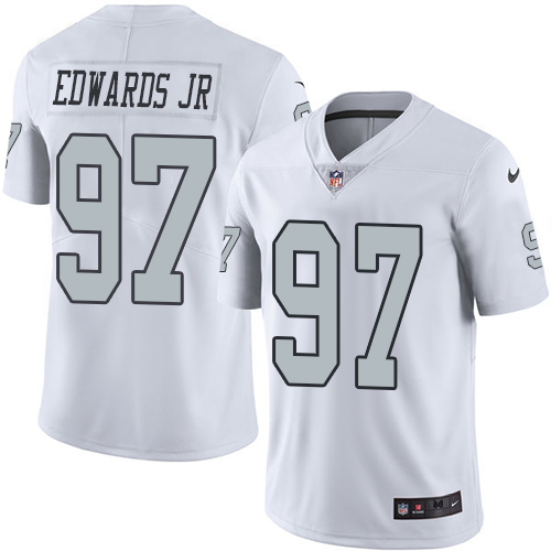 Youth Nike Oakland Raiders #97 Mario Edwards Jr Elite White Rush Vapor Untouchable NFL Jersey