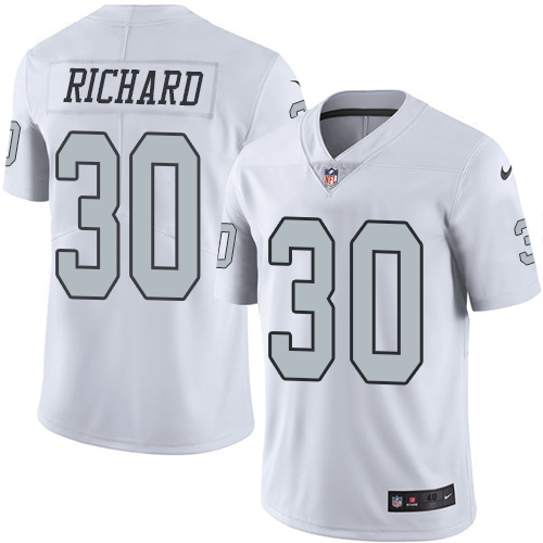 Men's Nike Oakland Raiders #30 Jalen Richard Elite White Rush Vapor Untouchable NFL Jersey