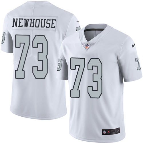 Men's Nike Oakland Raiders #73 Marshall Newhouse Elite White Rush Vapor Untouchable NFL Jersey
