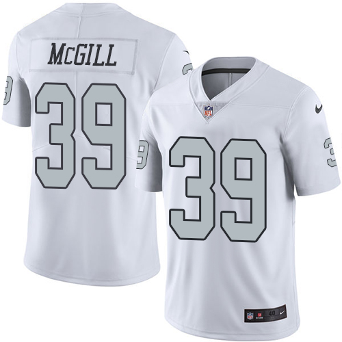 Men's Nike Oakland Raiders #39 Keith McGill Elite White Rush Vapor Untouchable NFL Jersey