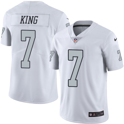 Men's Nike Oakland Raiders #7 Marquette King Elite White Rush Vapor Untouchable NFL Jersey