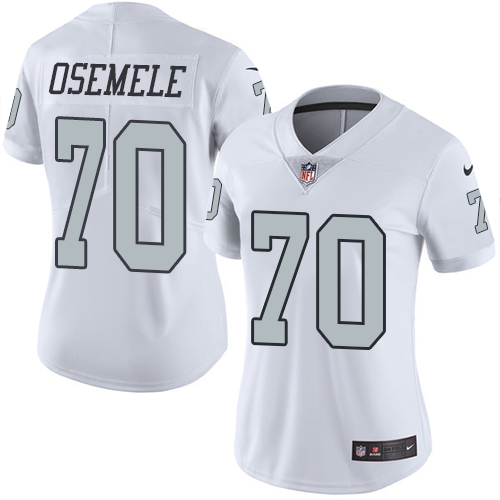 Women's Nike Oakland Raiders #70 Kelechi Osemele Elite White Rush Vapor Untouchable NFL Jersey