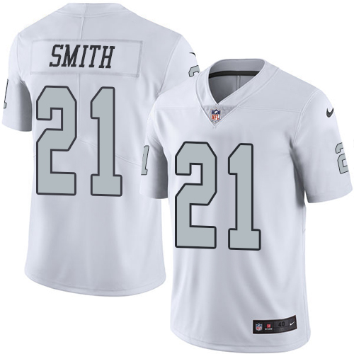 Men's Nike Oakland Raiders #21 Sean Smith Elite White Rush Vapor Untouchable NFL Jersey