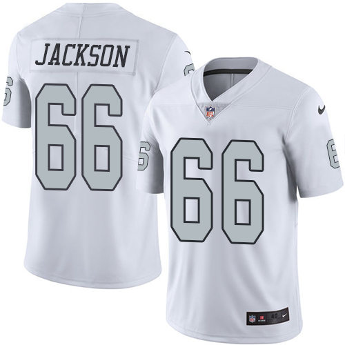 Men's Nike Oakland Raiders #66 Gabe Jackson Elite White Rush Vapor Untouchable NFL Jersey