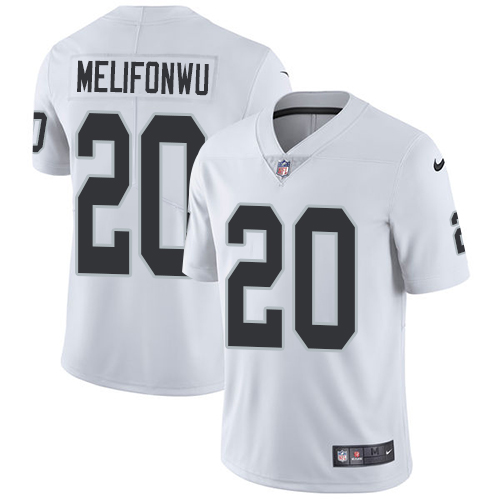 Men's Nike Oakland Raiders #20 Obi Melifonwu White Vapor Untouchable Limited Player NFL Jersey