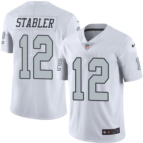 Men's Nike Oakland Raiders #12 Kenny Stabler Limited White Rush Vapor Untouchable NFL Jersey