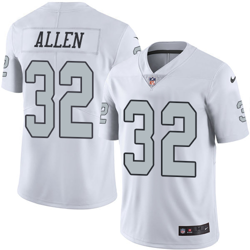 Youth Nike Oakland Raiders #32 Marcus Allen Elite White Rush Vapor Untouchable NFL Jersey