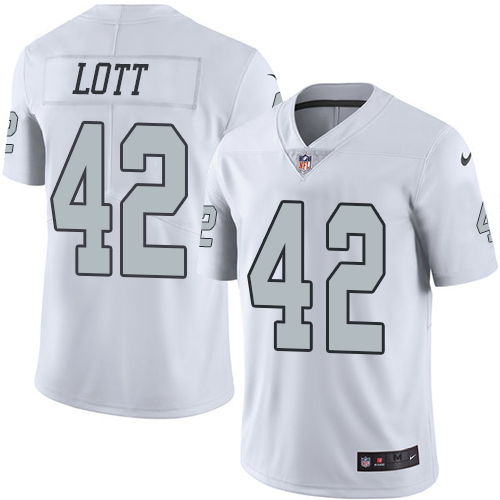 Youth Nike Oakland Raiders #42 Ronnie Lott Elite White Rush Vapor Untouchable NFL Jersey
