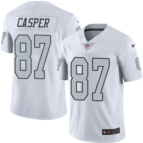 Youth Nike Oakland Raiders #87 Dave Casper Elite White Rush Vapor Untouchable NFL Jersey