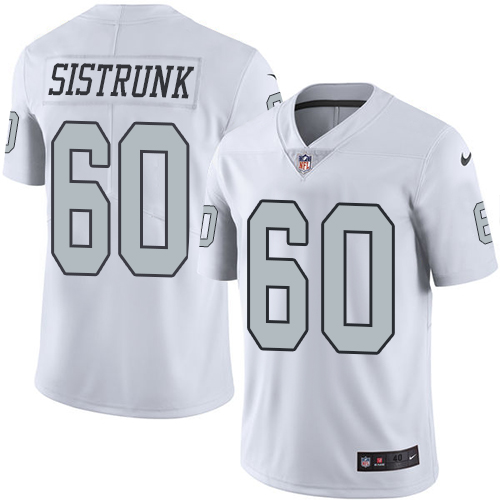 Men's Nike Oakland Raiders #60 Otis Sistrunk Elite White Rush Vapor Untouchable NFL Jersey
