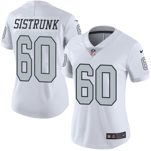 Women's Nike Oakland Raiders #60 Otis Sistrunk Elite White Rush Vapor Untouchable NFL Jersey