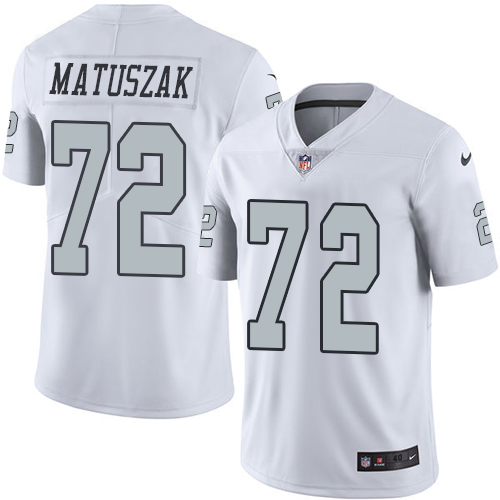 Men's Nike Oakland Raiders #72 John Matuszak Elite White Rush Vapor Untouchable NFL Jersey