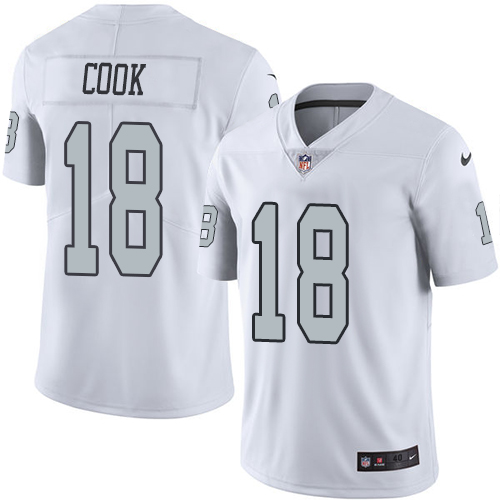 Men's Nike Oakland Raiders #18 Connor Cook Elite White Rush Vapor Untouchable NFL Jersey