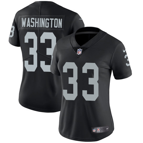 Women's Nike Oakland Raiders #33 DeAndre Washington Black Team Color Vapor Untouchable Elite Player NFL Jersey