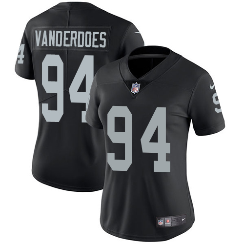 Women's Nike Oakland Raiders #94 Eddie Vanderdoes Black Team Color Vapor Untouchable Elite Player NFL Jersey