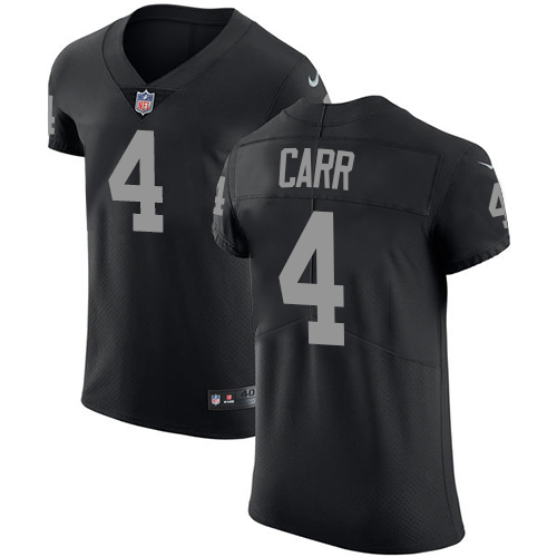 Men's Nike Oakland Raiders #4 Derek Carr Black Team Color Vapor Untouchable Elite Player NFL Jersey