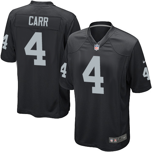Men's Nike Oakland Raiders #4 Derek Carr Game Black Team Color NFL Jersey