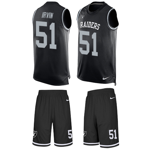 Men's Nike Oakland Raiders #51 Bruce Irvin Limited Black Tank Top Suit NFL Jersey