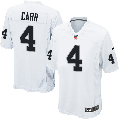 Men's Nike Oakland Raiders #4 Derek Carr Game White NFL Jersey