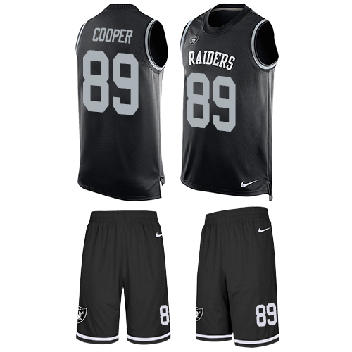 Men's Nike Oakland Raiders #89 Amari Cooper Limited Black Tank Top Suit NFL Jersey