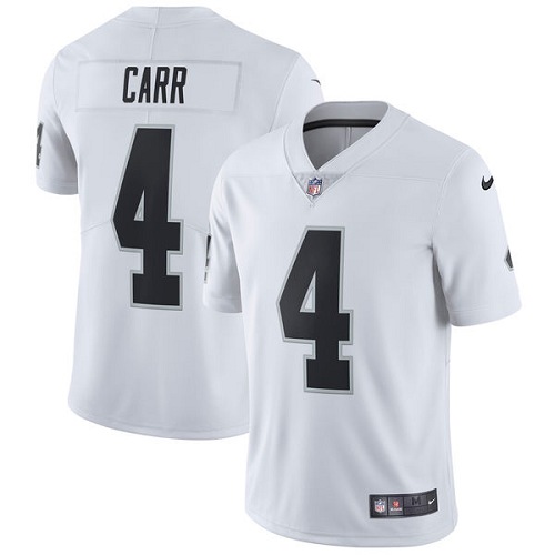 Youth Nike Oakland Raiders #4 Derek Carr White Vapor Untouchable Elite Player NFL Jersey