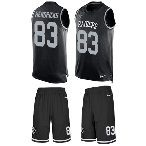 Men's Nike Oakland Raiders #83 Ted Hendricks Limited Black Tank Top Suit NFL Jersey