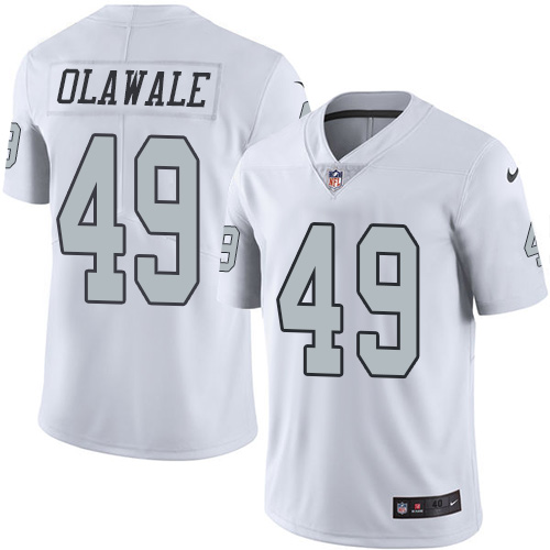 Men's Nike Oakland Raiders #49 Jamize Olawale Elite White Rush Vapor Untouchable NFL Jersey