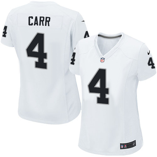 Women's Nike Oakland Raiders #4 Derek Carr Game White NFL Jersey