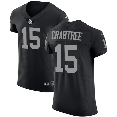 Men's Nike Oakland Raiders #15 Michael Crabtree Black Team Color Vapor Untouchable Elite Player NFL Jersey
