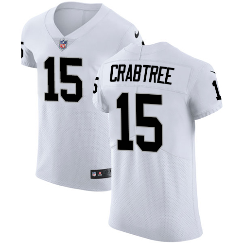 Men's Nike Oakland Raiders #15 Michael Crabtree White Vapor Untouchable Elite Player NFL Jersey