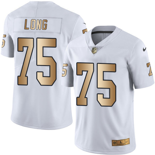 Youth Nike Oakland Raiders #75 Howie Long Limited White/Gold Rush Vapor Untouchable NFL Jersey