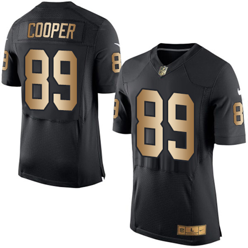 Men's Nike Oakland Raiders #89 Amari Cooper Elite Black/Gold Team Color NFL Jersey
