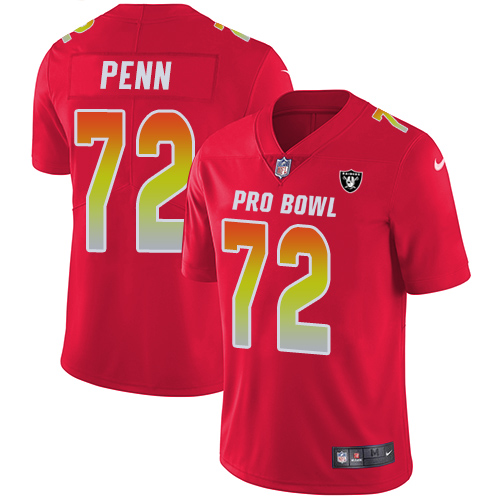 Men's Nike Oakland Raiders #72 Donald Penn Limited Red 2018 Pro Bowl NFL Jersey