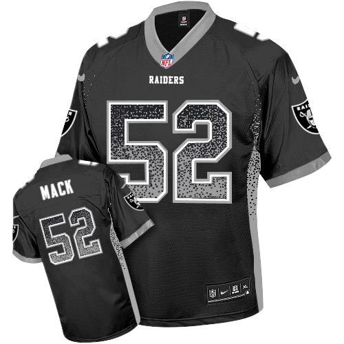 Men's Nike Oakland Raiders #52 Khalil Mack Elite Black Drift Fashion NFL Jersey