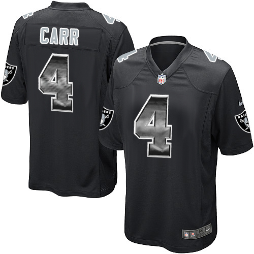 Men's Nike Oakland Raiders #4 Derek Carr Limited Black Strobe NFL Jersey