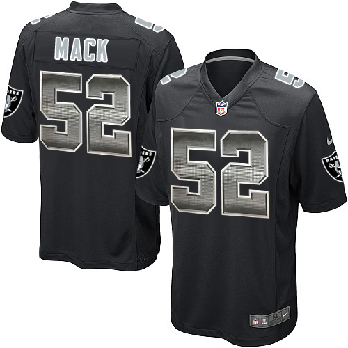 Men's Nike Oakland Raiders #52 Khalil Mack Limited Black Strobe NFL Jersey