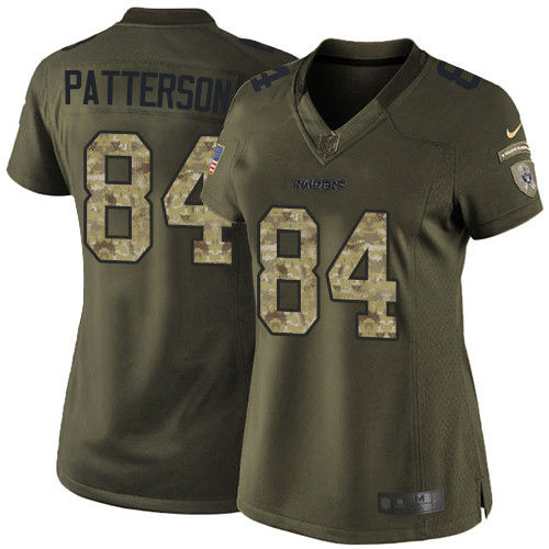 Women's Nike Oakland Raiders #84 Cordarrelle Patterson Limited Green Salute to Service NFL Jersey