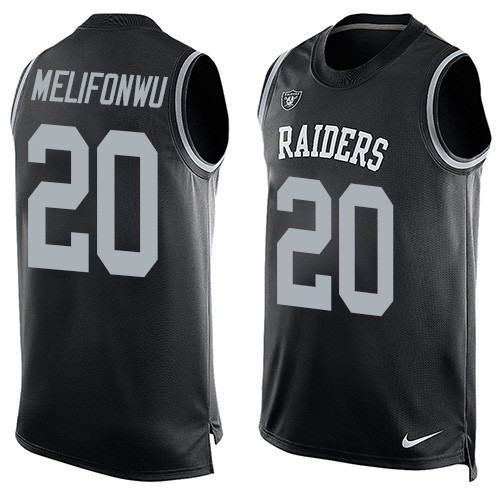 Men's Nike Oakland Raiders #20 Obi Melifonwu Limited Black Player Name & Number Tank Top NFL Jersey