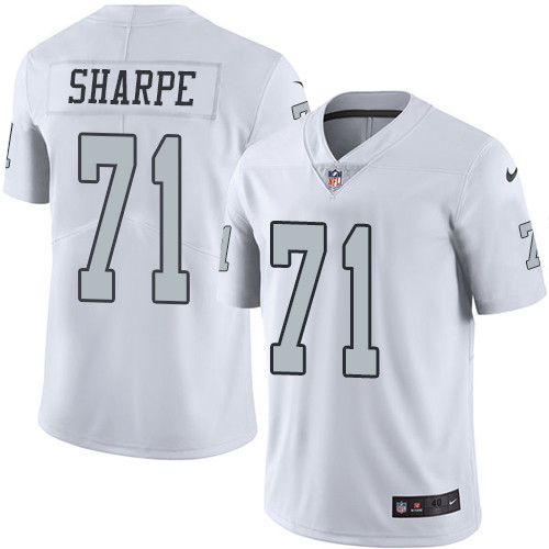 Men's Nike Oakland Raiders #71 David Sharpe Elite White Rush Vapor Untouchable NFL Jersey