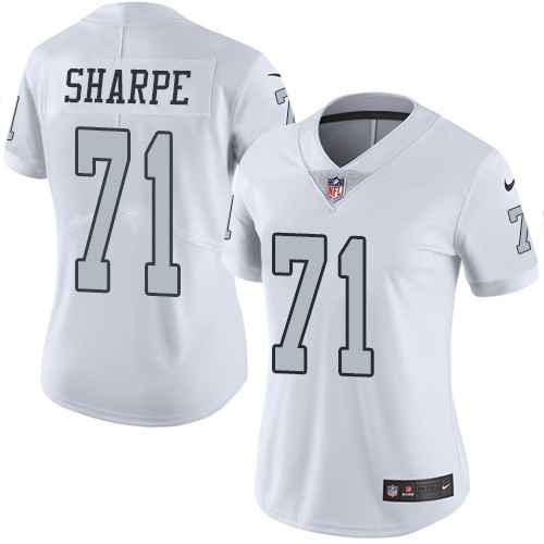 Women's Nike Oakland Raiders #71 David Sharpe Limited White Rush Vapor Untouchable NFL Jersey