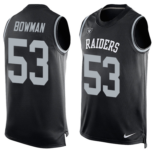 Men's Nike Oakland Raiders #53 NaVorro Bowman Limited Black Player Name & Number Tank Top NFL Jersey