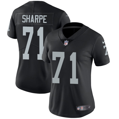 Women's Nike Oakland Raiders #71 David Sharpe Black Team Color Vapor Untouchable Elite Player NFL Jersey