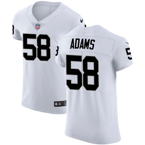 Men's Nike Oakland Raiders #58 Tyrell Adams White Vapor Untouchable Elite Player NFL Jersey