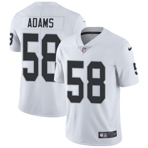 Men's Nike Oakland Raiders #58 Tyrell Adams White Vapor Untouchable Limited Player NFL Jersey