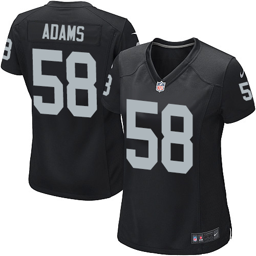Women's Nike Oakland Raiders #58 Tyrell Adams Game Black Team Color NFL Jersey