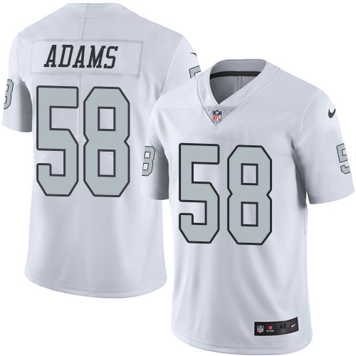 Men's Nike Oakland Raiders #58 Tyrell Adams Elite White Rush Vapor Untouchable NFL Jersey